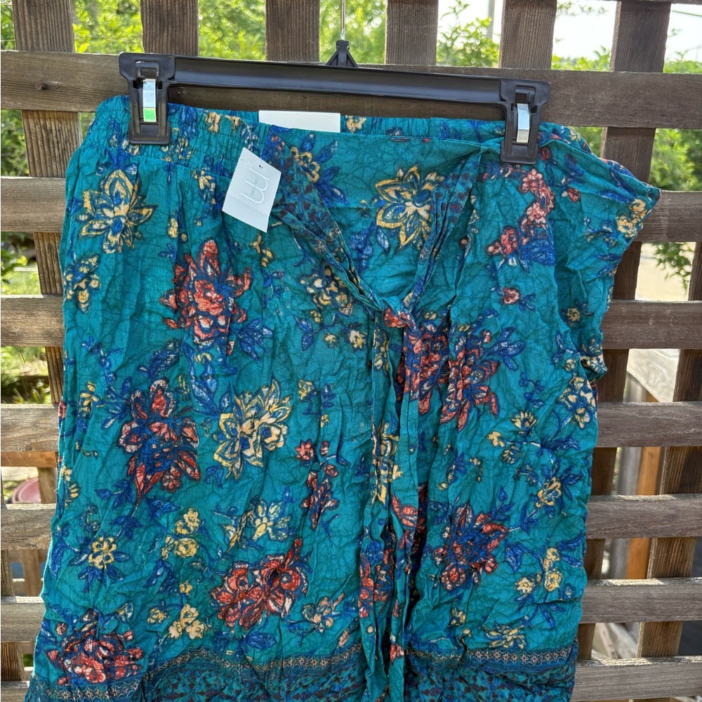 Maurices Teal Floral Skirt